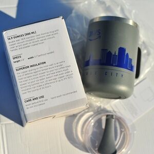 AWS Camper Camp Insulated Metallic Double walls Mug With Sealable Lid